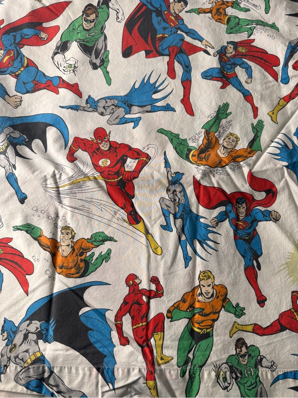 Pottery Barn Kids Marvel Superheroes Full Flat Sheet 100% Cotton Multicolor